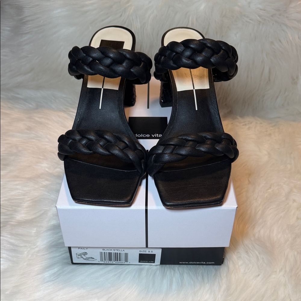 Dolce Vita Black Braided Heels size 9.5 Paily
